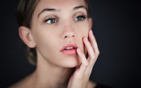 model, face, portrait, girl