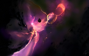 purple, galaxy, Joey Jazz, render, space