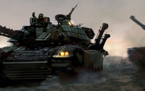 military, artwork, Leopard 2, M60A3, war, tank