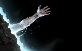 artwork, hand, futuristic, wires, science fiction