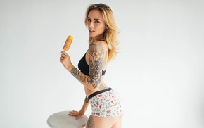 Alysha Nett, bra, tattoo, shorts, girl, ass