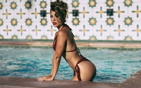 bikini, Tianna Gregory, ass, model, girl, swimming pool