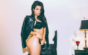 ass, black lingerie, Maria Mendes