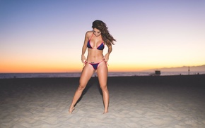 Tianna Gregory, sunset, beach, bikini
