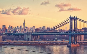bridge, New York City, city, Manhattan Bridge