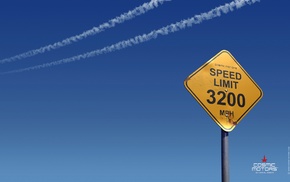 numbers, warning signs, clear sky, speed, limit, road sign
