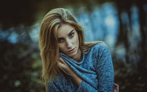 girl, face, portrait, blonde
