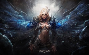 artwork, warrior, wings, anime girls