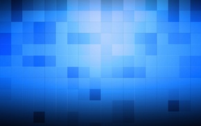 square, blue, minimalism, pixels