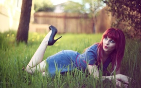 redhead, girl, girl outdoors, model