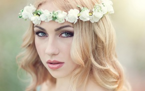 flowers, model, face