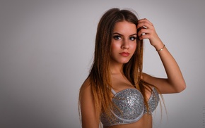 bra, portrait, girl, simple background