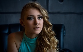 portrait, girl, blonde, face