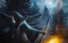 The Hobbit, Gandalf, artwork, fantasy art