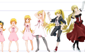 anime girls, anime, Oshino Shinobu, Monogatari Series, long hair, blonde