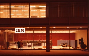 1980s, IBM, office, evening, street, history