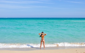 girl, sea, bikini