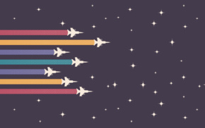 minimalism, colorful, aircraft, space