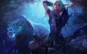 World of Warcraft, elves, Warcraft, Night Elves, bow and arrow