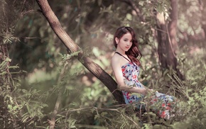 girl outdoors, Asian, model, girl