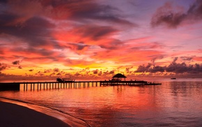 landscape, sea, clouds