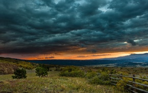 clouds, landscape, sky