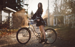 girl, dress, girl with bikes, shoes