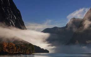 landscape, trees, nature, Norway, mountain, mist