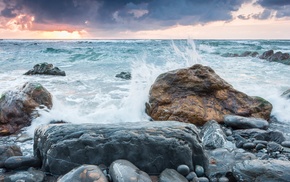 rock, nature, sea