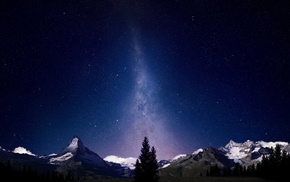 stars, mountain