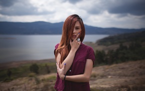 portrait, girl outdoors, girl, redhead, piercing