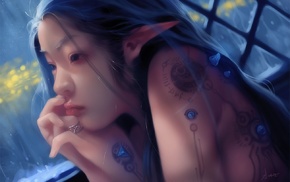 fantasy art, anime girls, 2D