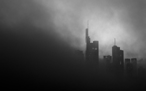 city, urban, mist