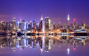 reflection, city, New York City