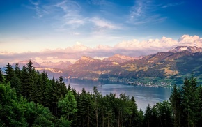 nature, clouds, landscape, trees