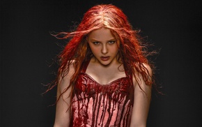 dyed hair, wet hair, redhead, actress, girl, Chlo Grace Moretz