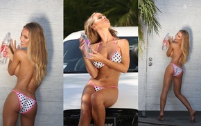 collage, water, girl, Nicole Aniston, blonde