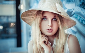 blonde, depth of field, girl, blue eyes, photography