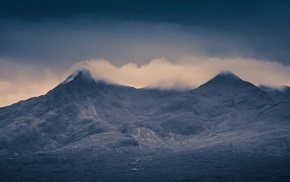 hill, mist, nature, mountain, dark, Skye