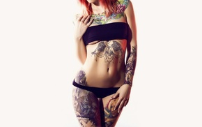 redhead, tattoo, girl