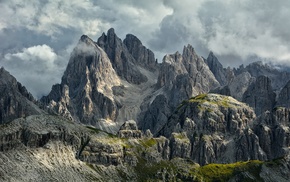Alps, landscape, summer, Italy, nature, clouds