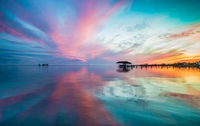 landscape, clouds, sea