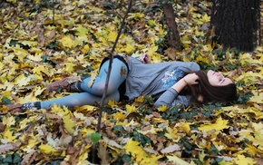 girl outdoors, forest