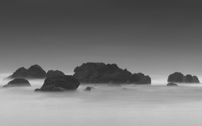 monochrome, mountain, mist, photography