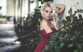 dress, blonde, girl, portrait