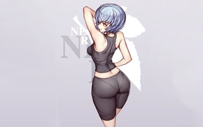tank top, blue hair, Ayanami Rei, Neon Genesis Evangelion