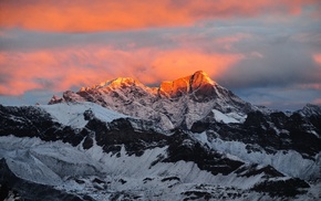 snow, mountain