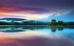 trees, landscape, lake