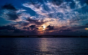 clouds, sea, landscape