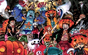 Sanji, manga, Nami, Usopp, One Piece, Brook